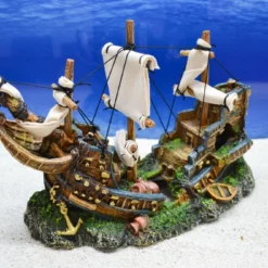 Amtra Schiffswrack Auf Dem Felsen Aquarium Deko -Haus Dekoration Verkaufsgeschäft Amtra Freiheitsstatue Aquarium Deko DSC 0164 16820