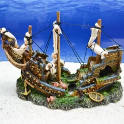 Amtra Schiffswrack Auf Dem Felsen Aquarium Deko -Haus Dekoration Verkaufsgeschäft Amtra Freiheitsstatue Aquarium Deko DSC 0166 16820