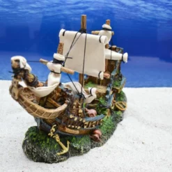 Amtra Schiffswrack Auf Dem Felsen Aquarium Deko -Haus Dekoration Verkaufsgeschäft Amtra Freiheitsstatue Aquarium Deko DSC 0167 16820