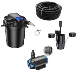 Druckteichfilter Set CPA 10000 Regelbare Eco Pumpe 10m Schlauch Externer Skimmer Nr.28