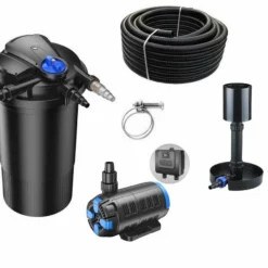 Druckteichfilter Set CPA 15000 Regelbare Eco Pumpe 10m Schlauch Standskimmer Nr.36