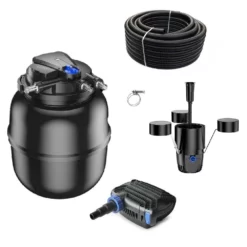 Druckteichfilter Set CPA 75000 Mit 100W Eco Pumpe 10m Schlauch Externer Skimmer Nr.66