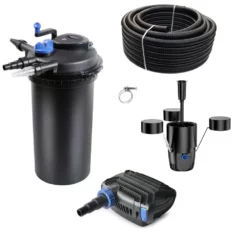 Druckteichfilter Set CPF 15000 Mit 30W Eco Pumpe 10m Schlauch Externer Skimmer Nr.30