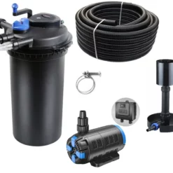 Druckteichfilter Set CPF 15000 Regelbare Eco Pumpe 10m Schlauch Standskimmer Nr.32