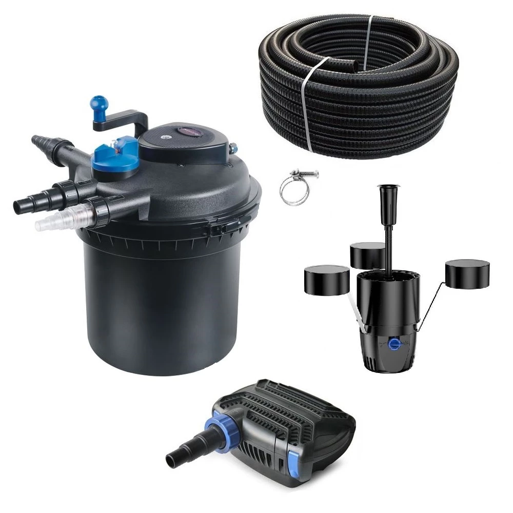 Druckteichfilter Set CPF 5000 Mit 10W Eco Pumpe 10m Schlauch Externer Skimmer Nr.20 1 Druckteichfilter Set CPF 5000 Mit 10W Eco Pumpe 10m Schlauch Externer Skimmer Nr.20