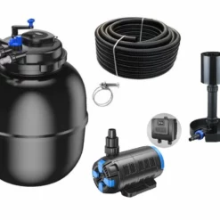 Druckteichfilter Set CPF 75000 Regelbare Eco Pumpe 10m Schlauch Standskimmer Nr.64