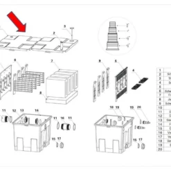 Ersatzteil "Deckel" PART 1 - Kammerfilter CBF-350