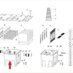 Ersatzteil "Filtergehäuse Ausgang" PART 14.2 - Kammerfilters CBF-350