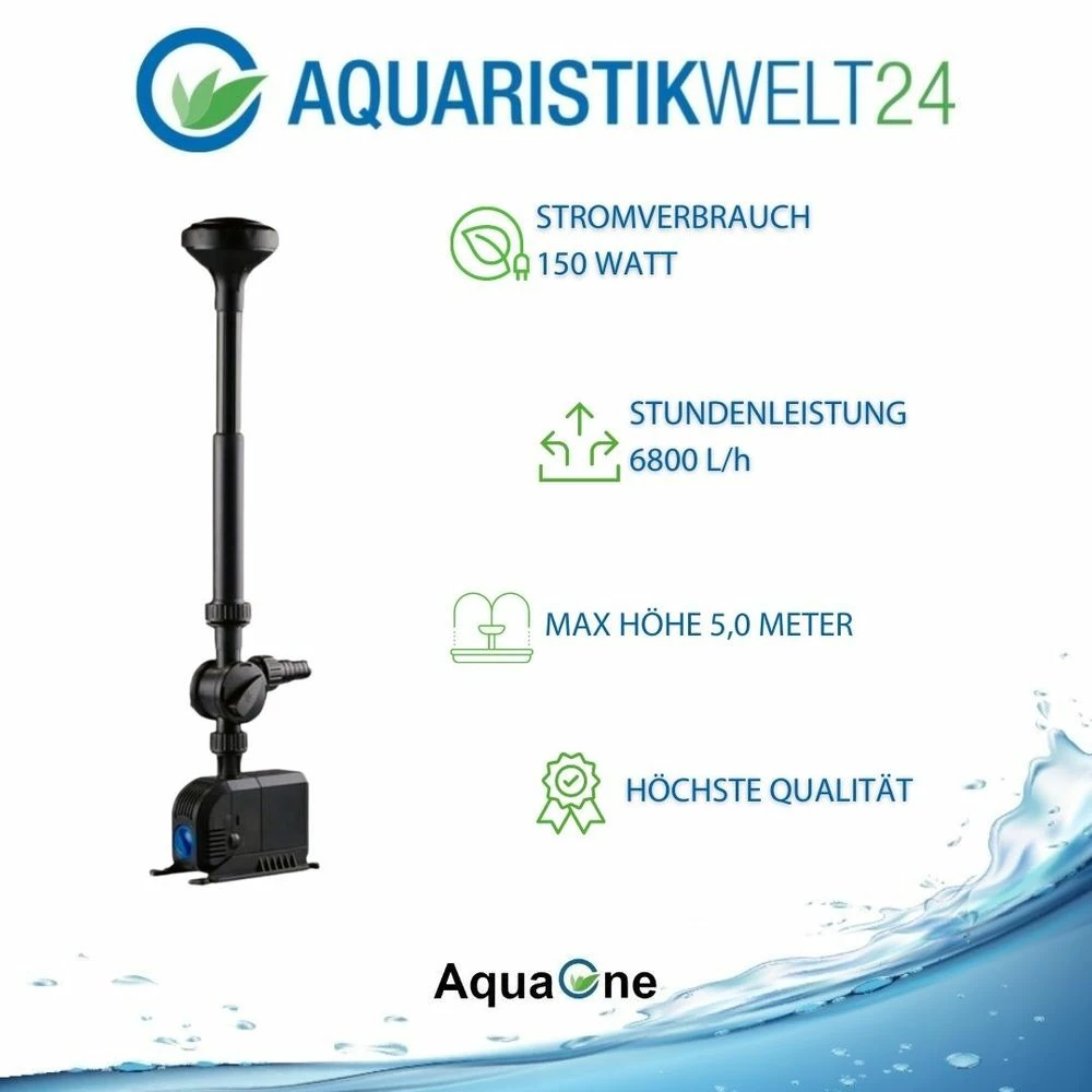 HJ-6003 Teichfontäne 6800 L/h 150W Inkl. 2 Aufsätzen 2 HJ-6003 Teichfontäne 6800 L/h 150W Inkl. 2 Aufsätzen – Bild 2