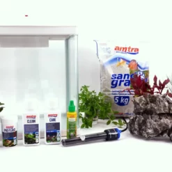 HR-300 Weiß Inklusive Dekoration Nano Aquarium Komplettaquarium Filteranlage