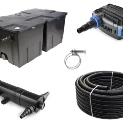 Kammerfilter Set CBF 350 B Mit 20W Eco Pumpe 10m Schlauch Bis 60.000l Nr.72