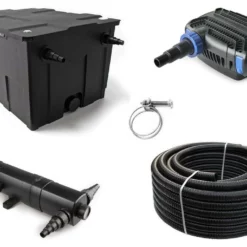 Kammerfilter Set CBF 550 Mit 20W Eco Pumpe 10m Schlauch Bis 60.000l Nr.74