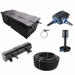 Kammerfilter Set CBF-550B 70W Eco Pumpe Schlauch 110 Watt-UV-Klärer! Bis 90.000l Nr.81