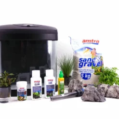 Nano Aquarium XCUBE In Schwarz "inklusive Dekoration"