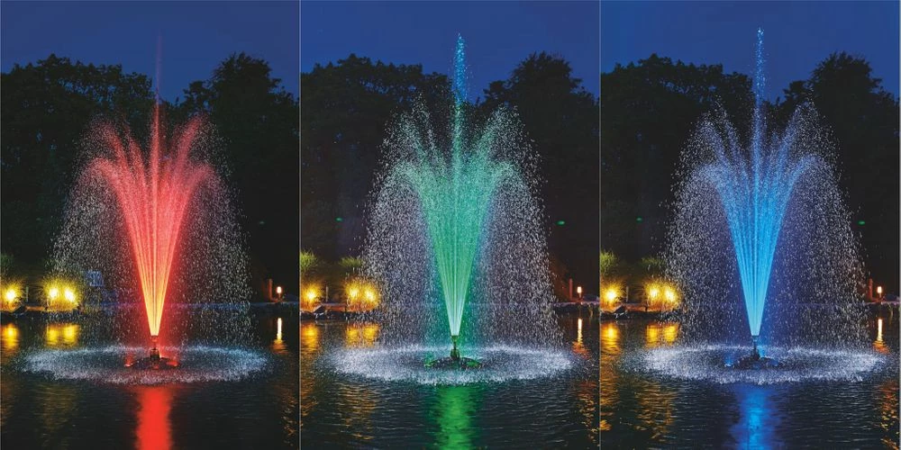 Oase Schwimmende Teich Fontäne Set PondJet Eco Mit RGB LED Beleuchtung 1 Oase Schwimmende Teich Fontäne Set PondJet Eco Mit RGB LED Beleuchtung