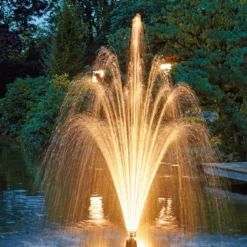 Oase Schwimmende Teich Fontäne Set PondJet Eco Mit Weißer LED Beleuchtung